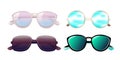 A set of sunglasses.Summer glasses . Royalty Free Stock Photo