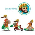 Set of sunny man