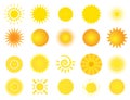 Set suns Royalty Free Stock Photo