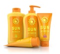 Set of sunscreen containers