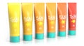 Set of sunscreen lotions