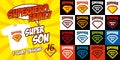 Set Super son logo superhero T-shirt design