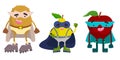 Set of superhero fruits