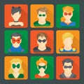 Set of superheroes stickers