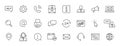 Set of 24 Support and Help web icons in line style. Assistance, email, customer, 24 hrs, service, contact. Vector illustration Royalty Free Stock Photo