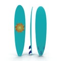 Set of surf boards on white 3D Illustration Royalty Free Stock Photo