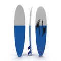 Set of surf boards on white 3D Illustration Royalty Free Stock Photo