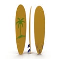 Set of surf boards on white 3D Illustration Royalty Free Stock Photo