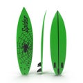 Set of surf boards on white 3D Illustration Royalty Free Stock Photo