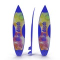 Set of surf boards on white 3D Illustration Royalty Free Stock Photo