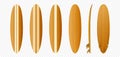 Set of Surfboard, Surf wood vintage style, isolated, Vector illustration