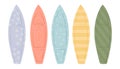 Set of Surfboards with Different Bright Royalty Free Stock Photo
