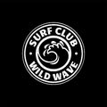 A set of surfing for printing. Wild wave logo, surf point sticker, elements of boards for school surfing. Royalty Free Stock Photo