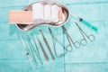 Set of surgical instruments Royalty Free Stock Photo