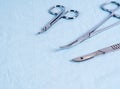 Set of surgical instruments on the table Royalty Free Stock Photo