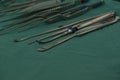 Set of surgical instruments on the table Royalty Free Stock Photo