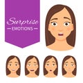 Set of surprize emotions Royalty Free Stock Photo