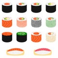 Set of sushi, illustration