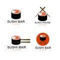 Set of Sushi logo template Royalty Free Stock Photo