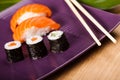 Set of sushi, oriental cuisine colorful theme Royalty Free Stock Photo