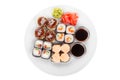 Sushi, rolls on a white isolated background Royalty Free Stock Photo