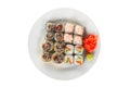 Sushi, rolls on a white isolated background Royalty Free Stock Photo