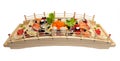 Set of sushi on wooden stand