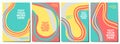 Set of 4 sweet abstract graphics for background or covers design