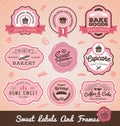 Set of sweet bakery and bread labels design