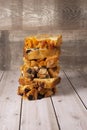 Set of Sweet bread on a wooden table Royalty Free Stock Photo