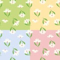 4 set of Sweet floral seamless pattern