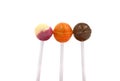 Set Sweet lollipops isolated on white background. Clipping path. Royalty Free Stock Photo