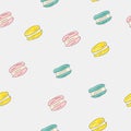 Set of sweet patterns. Seamless backgrounds with macaroons.