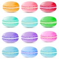 Set of sweets biscuits macaroon of different colors on