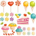 Set of sweets icons Royalty Free Stock Photo