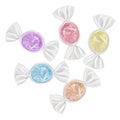 Set of sweets on white background, colorful hard candys, Sweet lollipops round shapes. Vector illustration