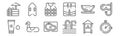 set of 12 swimming pool icons. outline thin line icons such as stopwatch, swimming pool, inflatable, watermelon, life vest, rescue