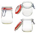 Set of swingtop bale glass jar isolated Royalty Free Stock Photo
