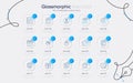 Set of Swipe up, Brain working and Card line icons for web app. Pictogram icon. Vector