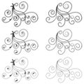 Set of swirl floral design elements Royalty Free Stock Photo