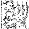 Set swirling decorative elements Royalty Free Stock Photo
