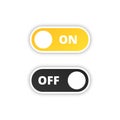 Set of switch on and off icons. On and off toggle buttons Royalty Free Stock Photo