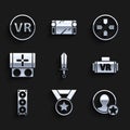 Set Sword for game, Medal, Premium create account screen, Virtual reality glasses, Stereo speaker, Portable video