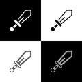 Set Sword toy icon isolated on black and white background. Vector Royalty Free Stock Photo