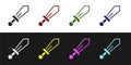 Set Sword toy icon isolated on black and white background. Vector Royalty Free Stock Photo