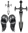 Set of swords and wings