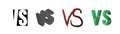 Set of symbol competition VS. Versus text letters. Vector illustration Royalty Free Stock Photo