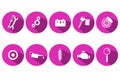 Set of 10 symbol icons for car service, auto repair shop, car repair. Vector horizontal Royalty Free Stock Photo