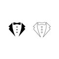 Set of Symbol service dinner jacket. Vector