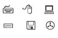 Set IT symbols - laptop, mouse, keyboard
